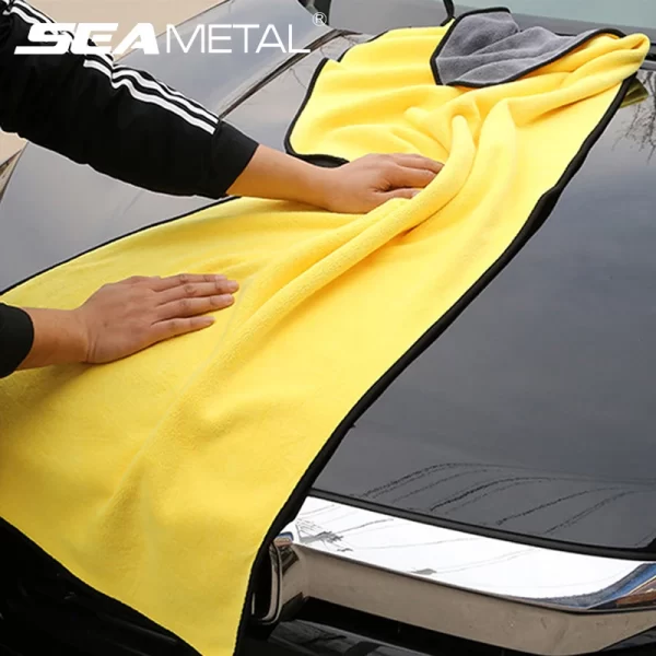 SEAMETAL Microfiber Car Washing Towel 400GSM Double-Sided Coral Velvet Clean Towels High Water Absorption