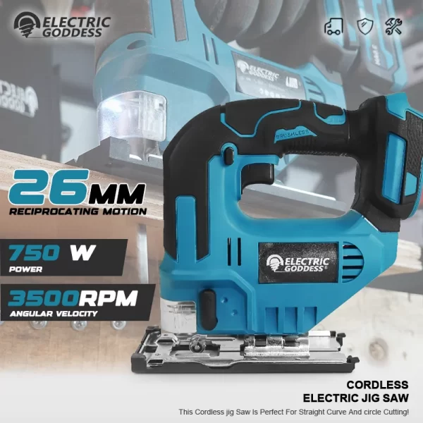 3500RPM Electric Curved Saw Cordless Jig Saw Portable Multifunction Carpenter Power Tool For Makita 18V Battery Pin