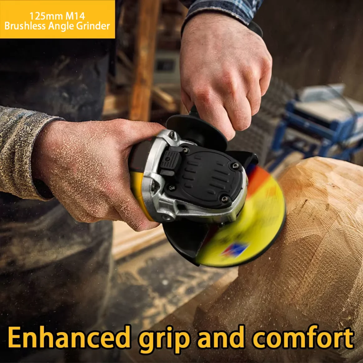 125mm Flat Head Angle Grinder Bare Tool Brushless Power Tool for Metal Cutting - Image 14