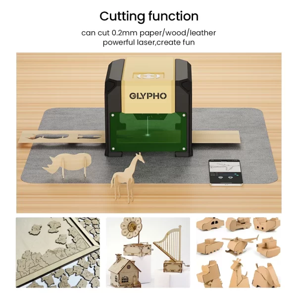 3000mW Laser Engraver Machine CNC Highly Accurate Portable 3W Laser Engraving Cutting Machine For Dog Tag Paper Leather Wood DIY - Image 6