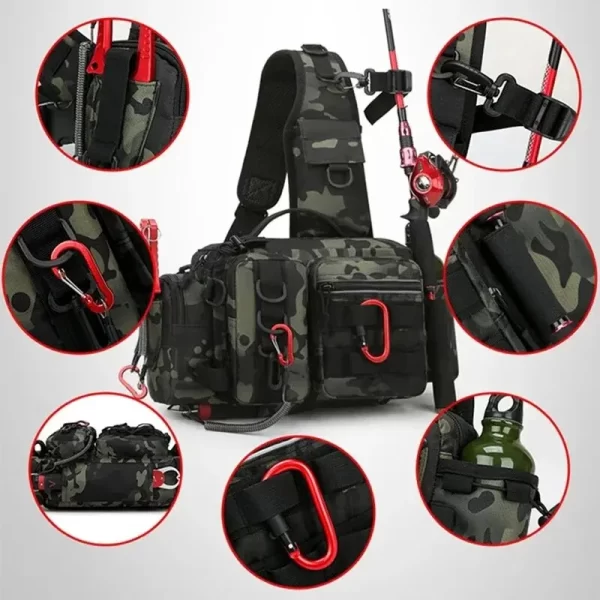 Fishing Tackle Backpack Lure Box Gear Storage Bag Fanny Pack - Image 3