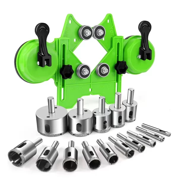 Diamond Hole Saw Kit with Double Suction Cups Hole Saw Guide Jig - Image 19