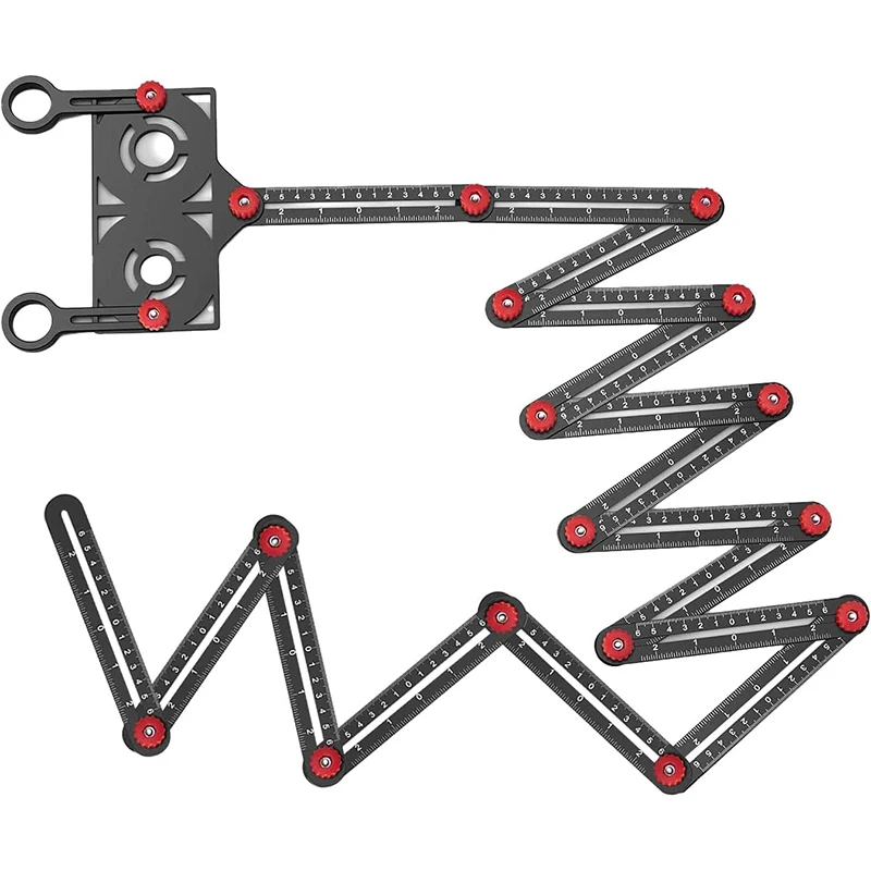 4/6/9/12 Aluminum Alloy Folding Ruler Multi-Functional Measuring Ruler