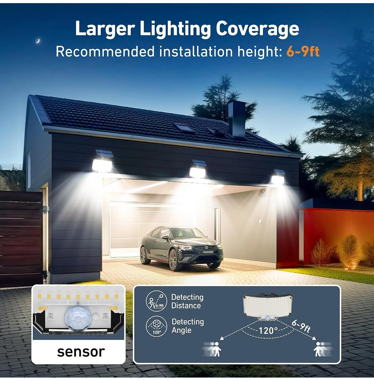 Solar Lights Outdoor 234LED 3 Modes Motion Sensor Flood Lights with Remote - Image 16