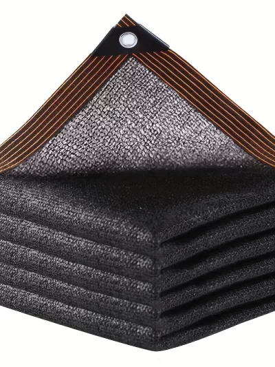 Black Shade Cloth Sunblock Mesh Cover Taped Edge With Grommets, Sun Net