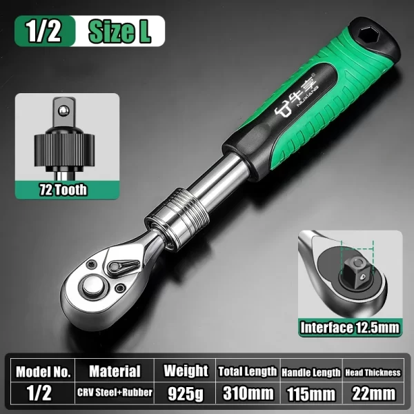 Telescopic Socket Ratchet Wrench for Automotive Repair Adjustable Head - Image 14