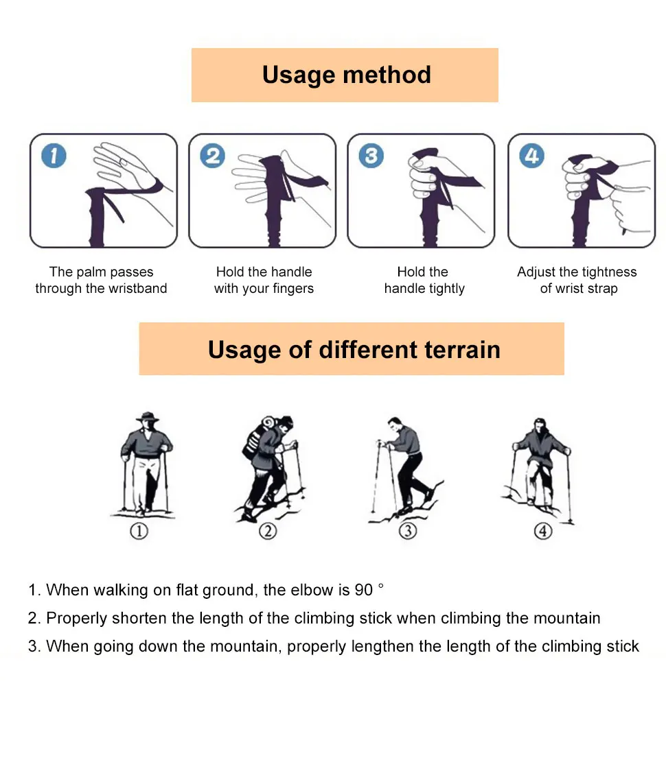 Outdoor Folding Trekkings Pole 4-Section Portable Walking Hiking Telescopic Stick Lightweight - Image 16