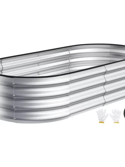 Raised Garden Bed KitOutdoor Galvanized Planter Large Metal Raised Boxes with Safety Edging