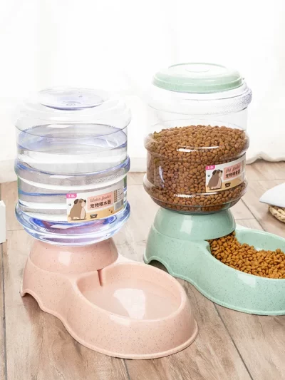 Large Capacity Pet Feeder Bowls Small Dog Food Bowl Automatic Water Dispenser Cat Bowls Pets Feeding Bowls Drink Water Bowl