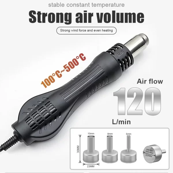 JCD 8586D Soldering Station 2 IN 1 Hot Air Gun Solder Station with 2 Digital display - Image 3