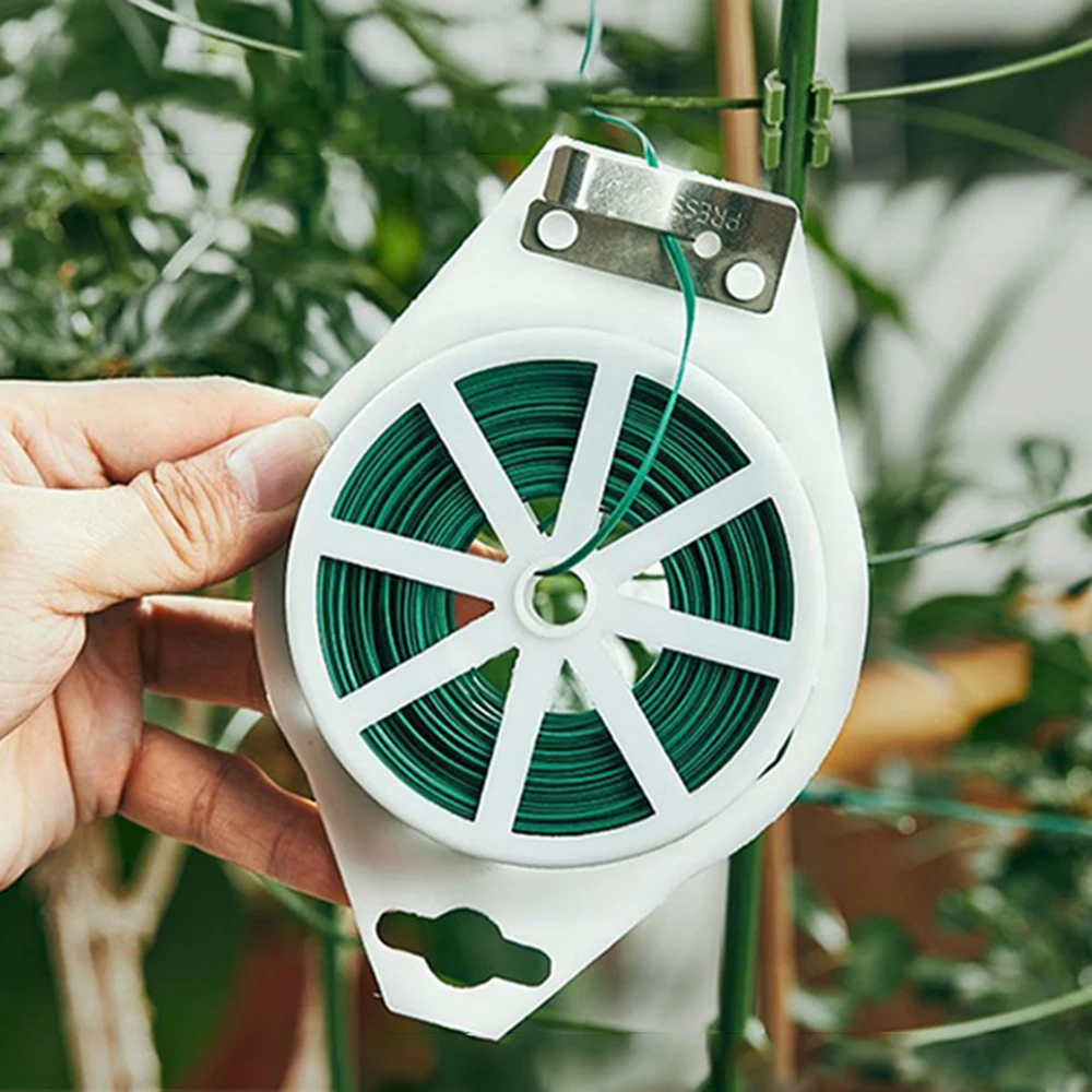 1 Roll/100M Multifunctional Plastic Steel Twist Tie Sturdy Reusable Garden Flower Plant Support Strap Tie - Image 2