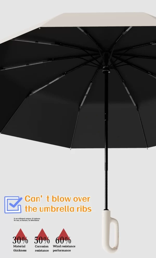 Extra Large Reinforced Wind-resistant Rain-resistant Dual-purpose UV-resistant Fully Automatic Ring-buckle Umbrella - Image 16