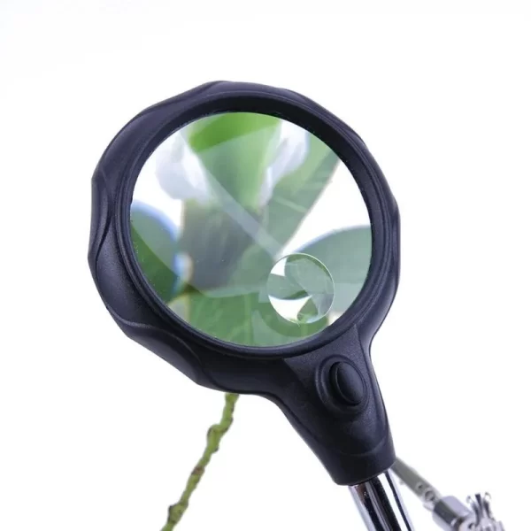 Desktop Magnifier Welding Magnifying Glass LED Holder Soldering Repair Tool - Image 3
