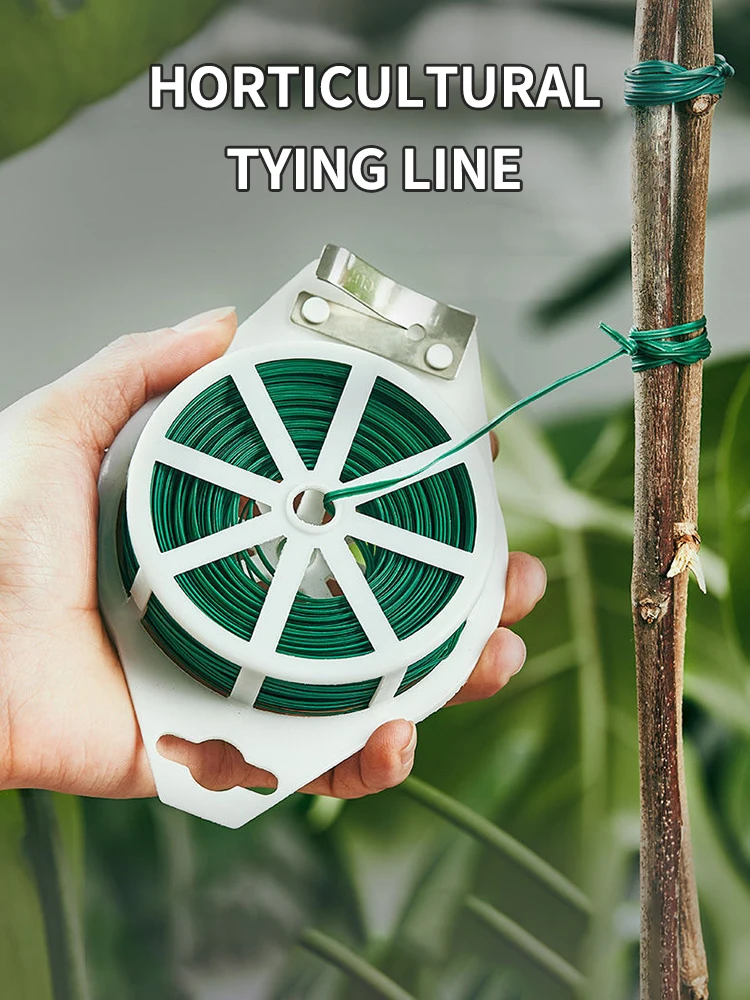 1 Roll/100M Multifunctional Plastic Steel Twist Tie Sturdy Reusable Garden Flower Plant Support Strap Tie - Image 8
