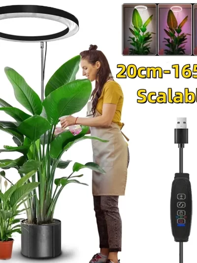 165cm Height Adjustable LED Ring Grow Lights Indoor Plants Full Spectrum Large Plant Light
