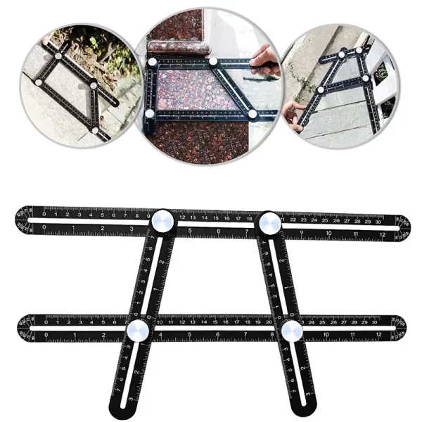 6 Fold Set Construction Angle Measuring Ruler Aluminum Alloy - Image 6