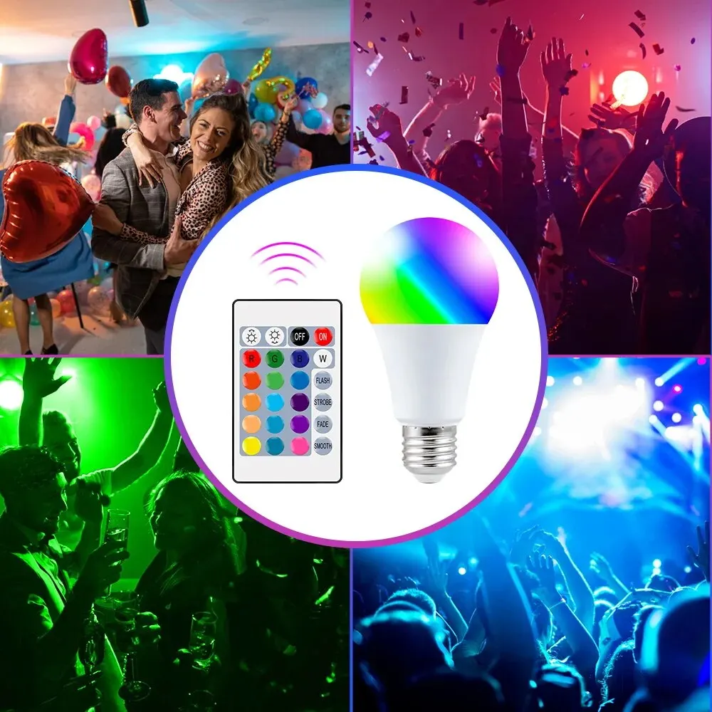 16 Colors RGB Bulb LED Multicolor Bulb E27 220V Household Lighting Dimmable Atmosphere Light - Image 5