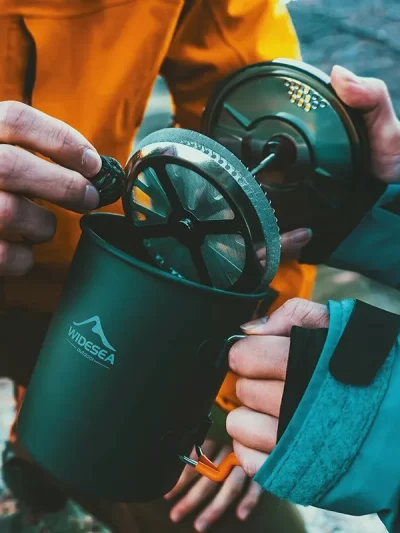 Widesea Camping Coffee Pot with French Press Outdoor Cup Mug Cookware