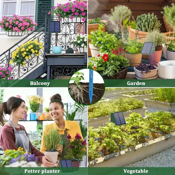 1pc DIY Solar-Powered Automatic Drip Irrigation System  for Raised Beds Greenhouses Vegetable Gardens Balcony Hanging Plants - Image 3