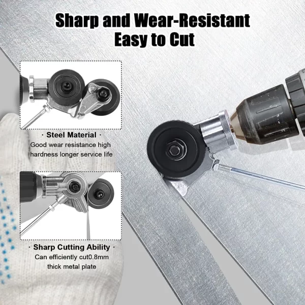 Electric Metal Nibbler Drill Attachment with Adapter DIY Metal Cutter Sheet Drill Attachment for Metal Cutting Copper Cutter - Image 2