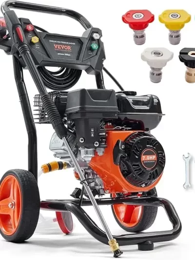 Gas Powered Pressure Washer 3400 PSI 2.6 GPM, with Spray Gun and Extension Wand