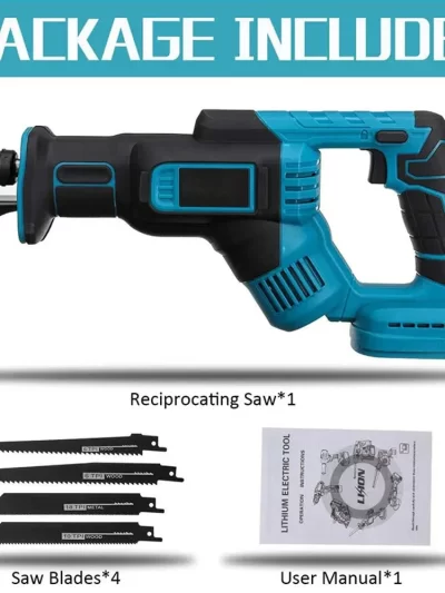 Cordless Reciprocating Saw Power Saw for Wood / Metal Cutting with 4pcs Blades Fit Makita 18v Battery(No Battery)