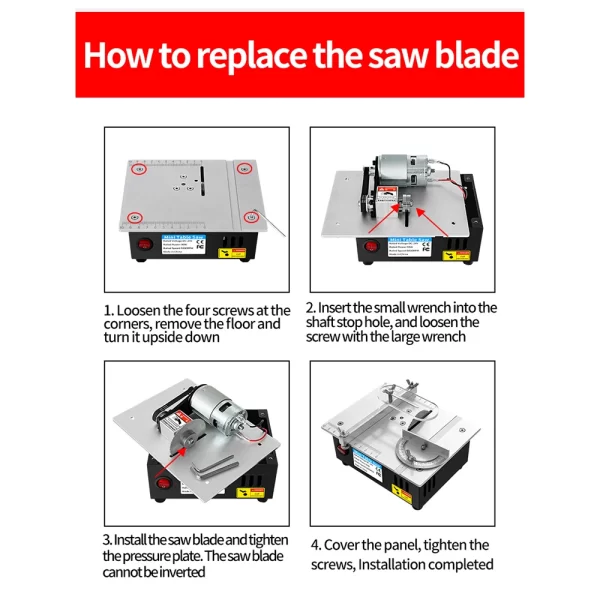 DC24V Household Miniature Woodworking Table Saw Electric - Image 18