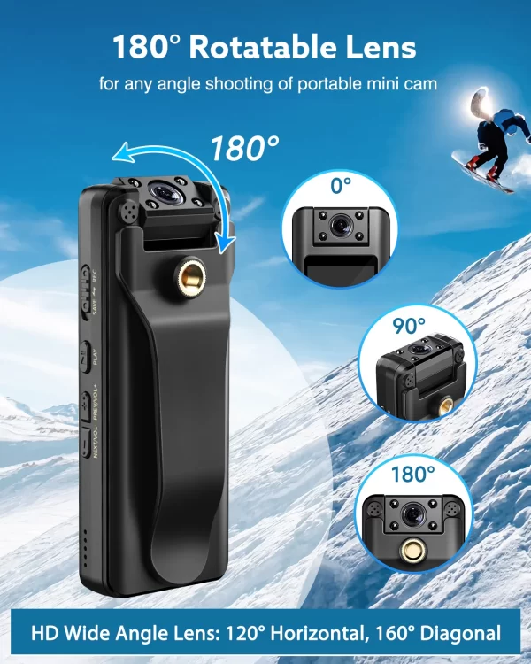 BOBLOV A22  Digital Mini Body Camera 1080P Sports DV HD Screen Magnetic Night Vision - Image 4
