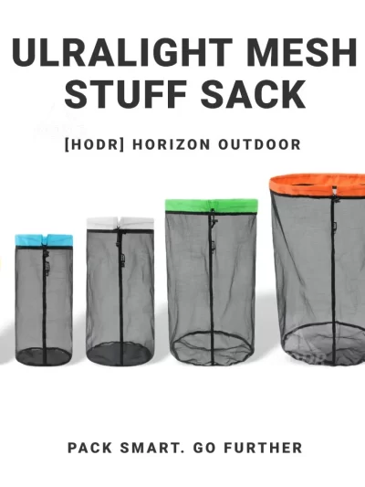 [HODR] Mesh Bags Lightweight Mesh Stuff Sack Drawstring Storage Bags Compression Pouches