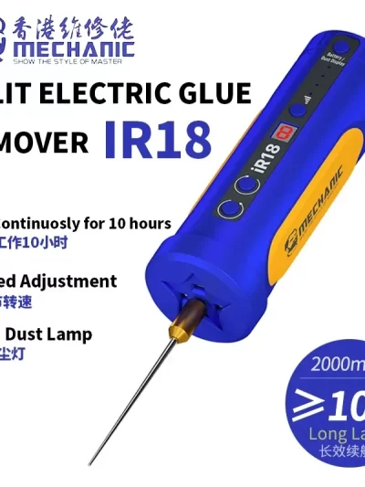 MECHANIC IR18 Electric OCA Glue Remover 8-speed Adjustable With LED Lamp Multifunctional Grinder Phone Screen Spinning Rod