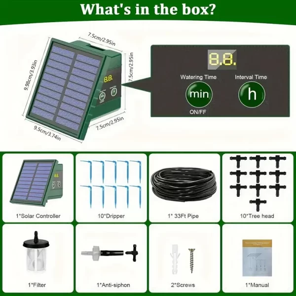 1pc DIY Solar-Powered Automatic Drip Irrigation System  for Raised Beds Greenhouses Vegetable Gardens Balcony Hanging Plants - Image 7