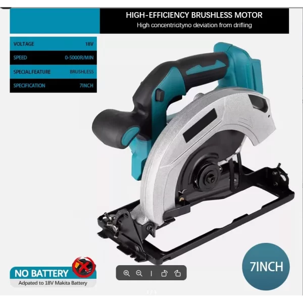 7 Inch Brushless Electric Circular Saw Cordless For Makita 18V Battery - Image 8