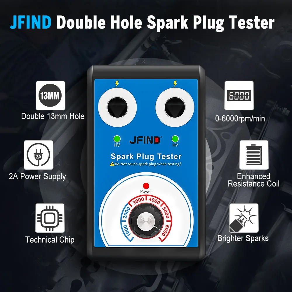 Spark Plug Tester Double hole Diagnostic Tool Car 12V Spark Tester - Image 3
