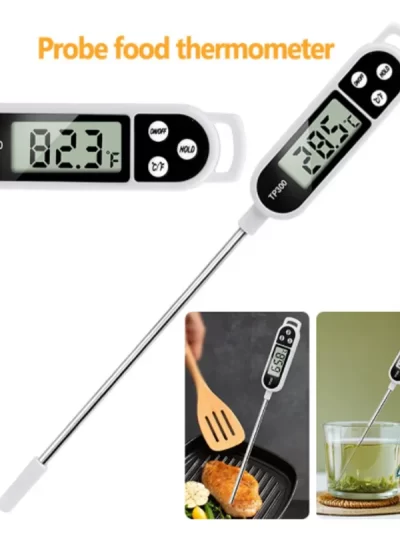 Food Thermometer Digital Real-Time Reading Meat And Beverage Thermometer With LCD Display And Probe Electronic Kitchen Thermomet