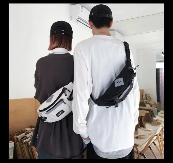 Japanese Harajuku Reflective Chest Bag Women and Men Waist Bag Collage Student Crossbody Bags Purses and Handbags - Image 14