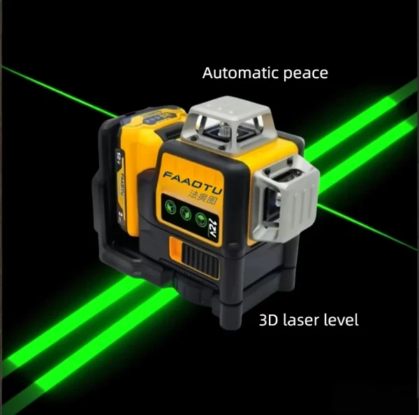 FAAOTU 089LG 12v 12 Line Laser Level Unit 3 Sides*360 Degree Vertical Self Levelling Green Professional Laser Level - Image 13