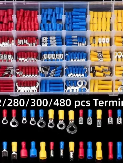 102/280/300/480PCS Wire Connector Kit Male Female Insulated Terminals Cold Crimp Terminals Assorted