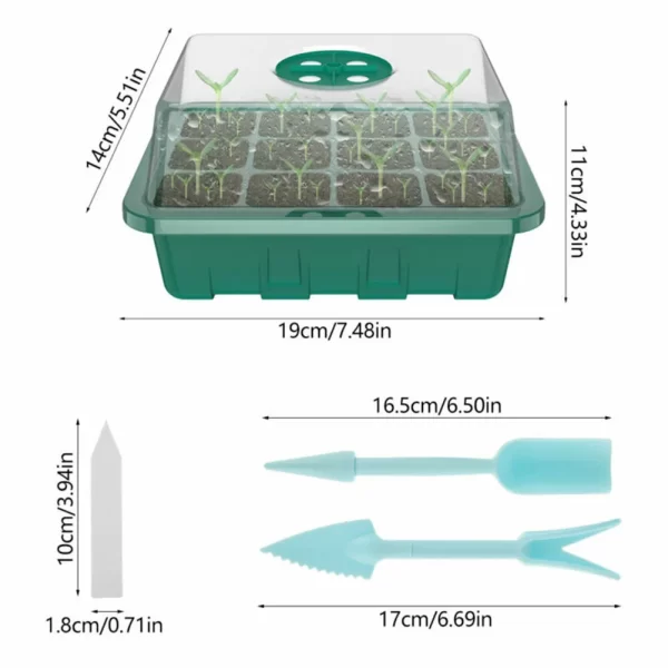 4Pcs Mini Greenhouse 12 Compartments Indoor Greenhouse Propagation Greenhouse Nursery Box With Air Vent - Image 5