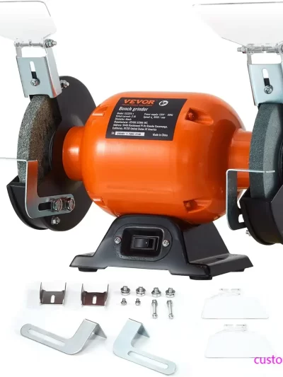 Bench Grinder, 6 inch Single Speed Bench Grinder with 2.1A Brushless Motor 3550 RPM Table Grinder with 36/80-Grit Grinding Wheel