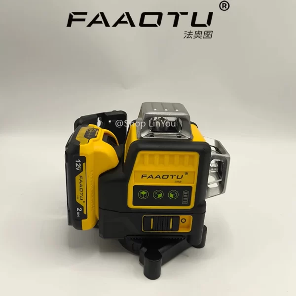 FAAOTU 089LG 12v 12 Line Laser Level Unit 3 Sides*360 Degree Vertical Self Levelling Green Professional Laser Level - Image 2