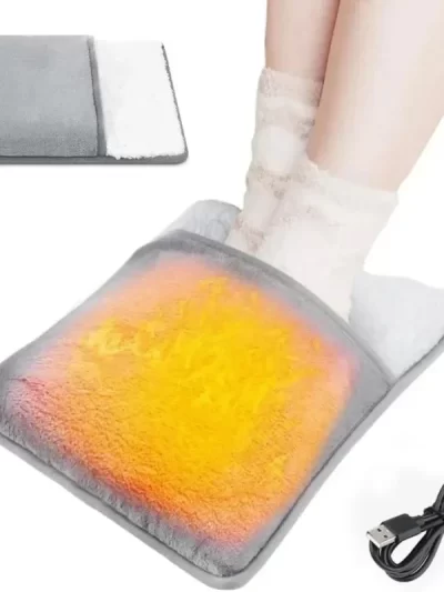 Portable USB Electric Foot Heating Pad Washable Soft Plush Foot Heater Winter Foot Warming Mat