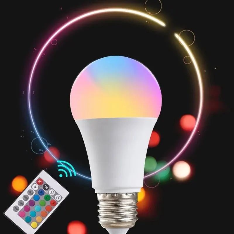 16 Colors RGB Bulb LED Multicolor Bulb E27 220V Household Lighting Dimmable Atmosphere Light - Image 3