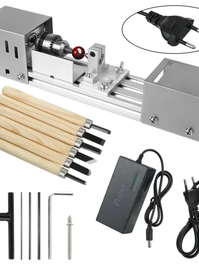 Mini Wood Lathe Machine Rotary Tool Miniature Buddha Pearl Lathe 12-24V DIY Woodworking Buddha Pearl Grinding Polishing