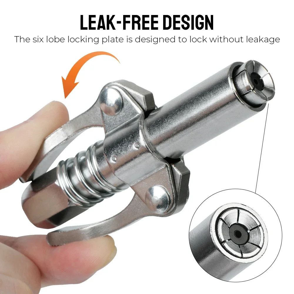 10000PSI Grease Gun Coupler NPTI/8 Oil Pump Quick Release Grease Nozzle Injector - Image 11