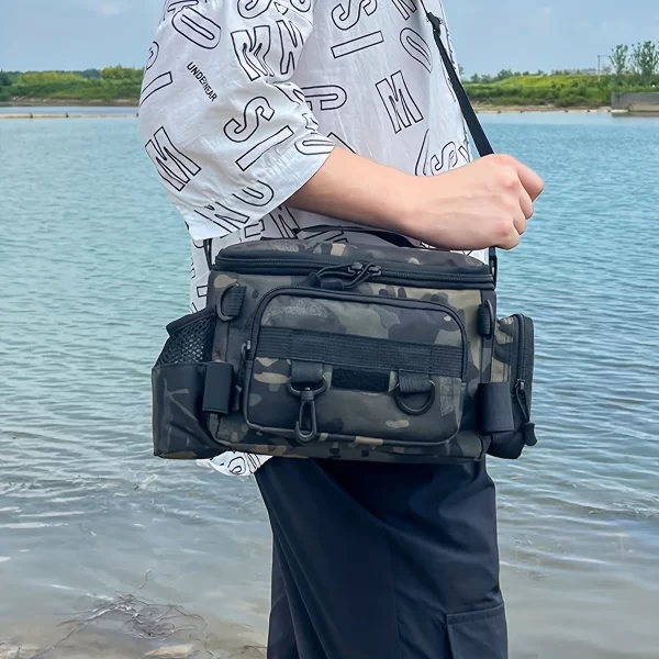 A practical fishing gear bag - canvas waist bag crossbody shoulder bag - Image 11