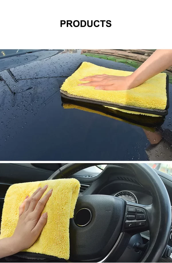 SEAMETAL Microfiber Car Washing Towel 400GSM Double-Sided Coral Velvet Clean Towels High Water Absorption - Image 26