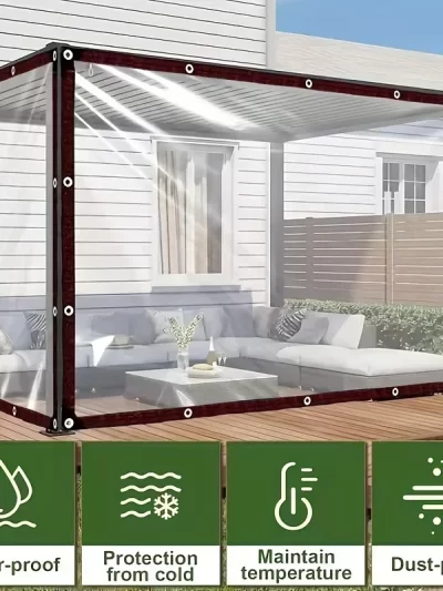 Thicken Transparent Waterproof Tarpaulin Garden Rainproof Clear Poly Tarp Plant Cover Insulation Shed Cloth with Grommets