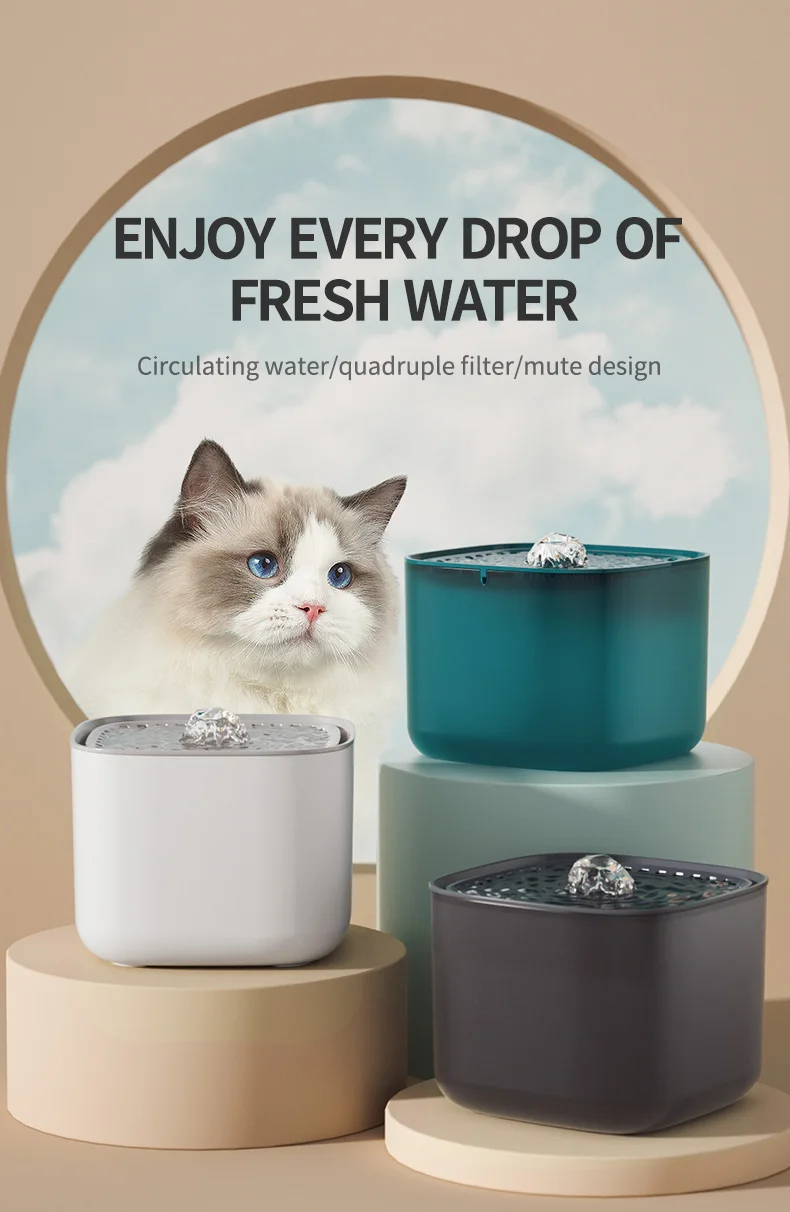 3L Cat Water Fountain Auto Recirculate Filter Large Capacity Filtring Cat Water Drinker - Image 15