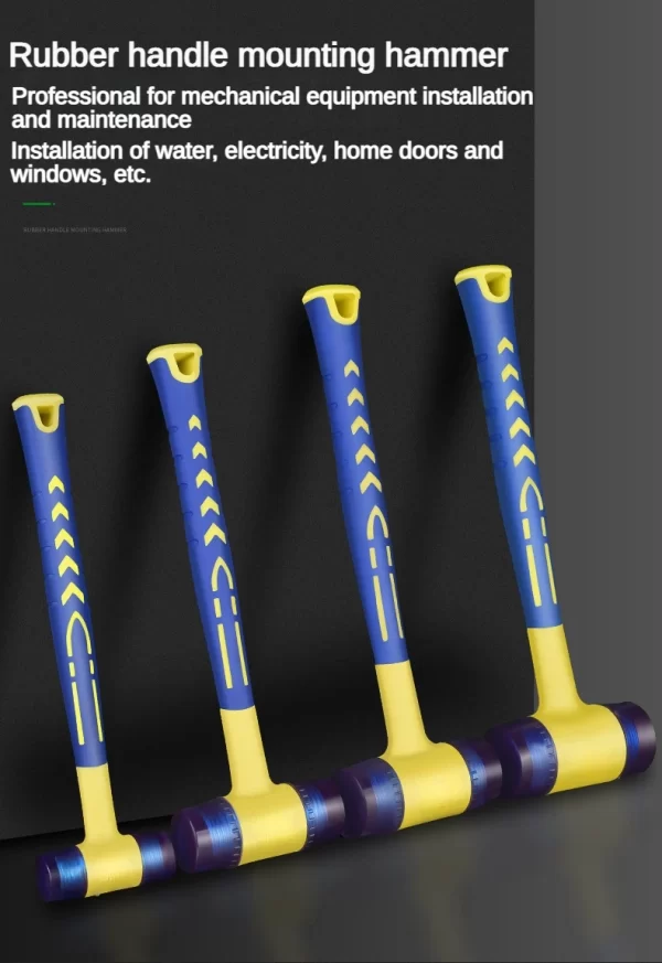 1 double headed installation hammer, 25mm to 45mm rubber hammer with rubber handle - Image 12