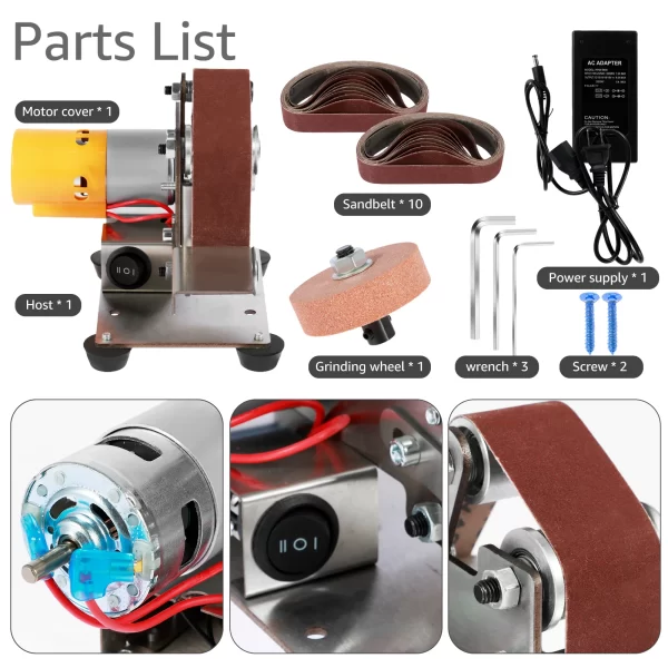 Mini Belt Grinding Machine Tool Sharpening Machine Sanding Grinding Electric - Image 20